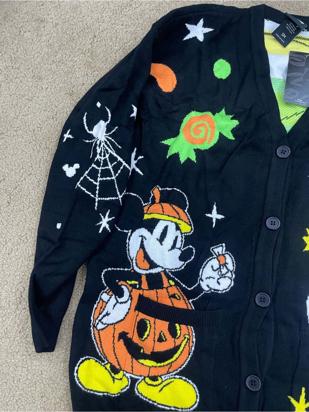 Disney women’s Black Halloween Mickey Cardigan - Picture 2 of 6
